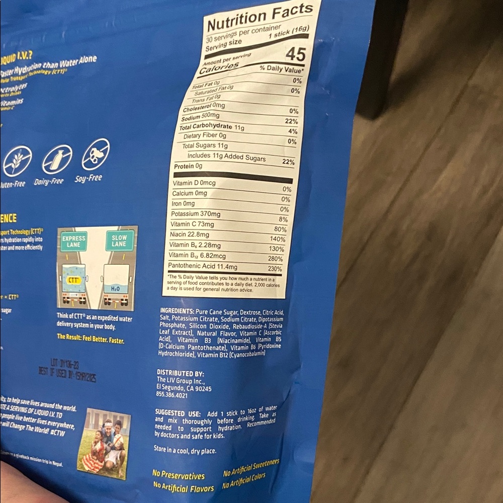 NIB LIQUIDIV electrolyte drink mix lemon lime #30 - Picture 7 of 8